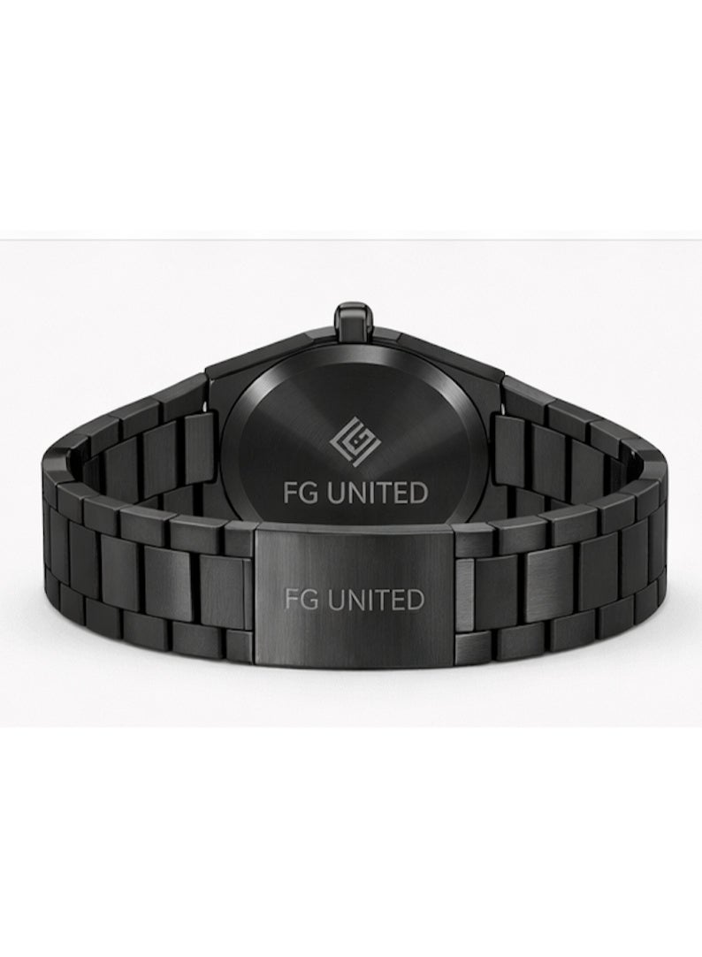 FG UNITED Mens Luxury Black Plastic Band Quartz Wrist Watch 40mm - FG6006 - Image 5